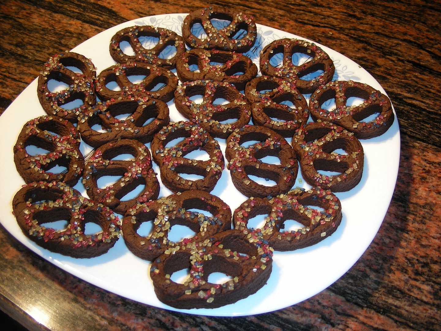 Alsaské čokoládovo-kávové bretzels