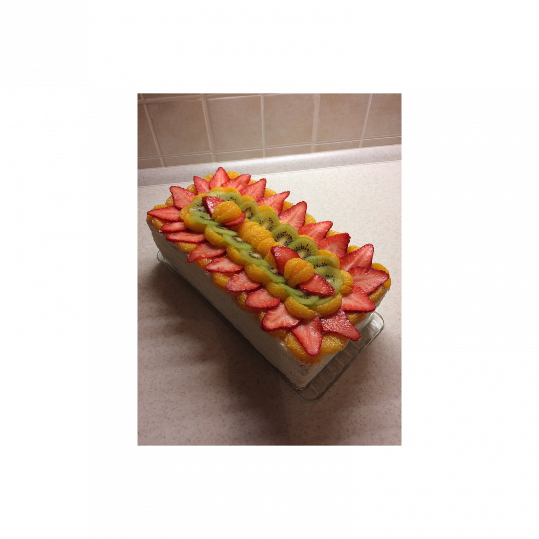 Ovocný dort s tvarohovo-pudinkovým krémem