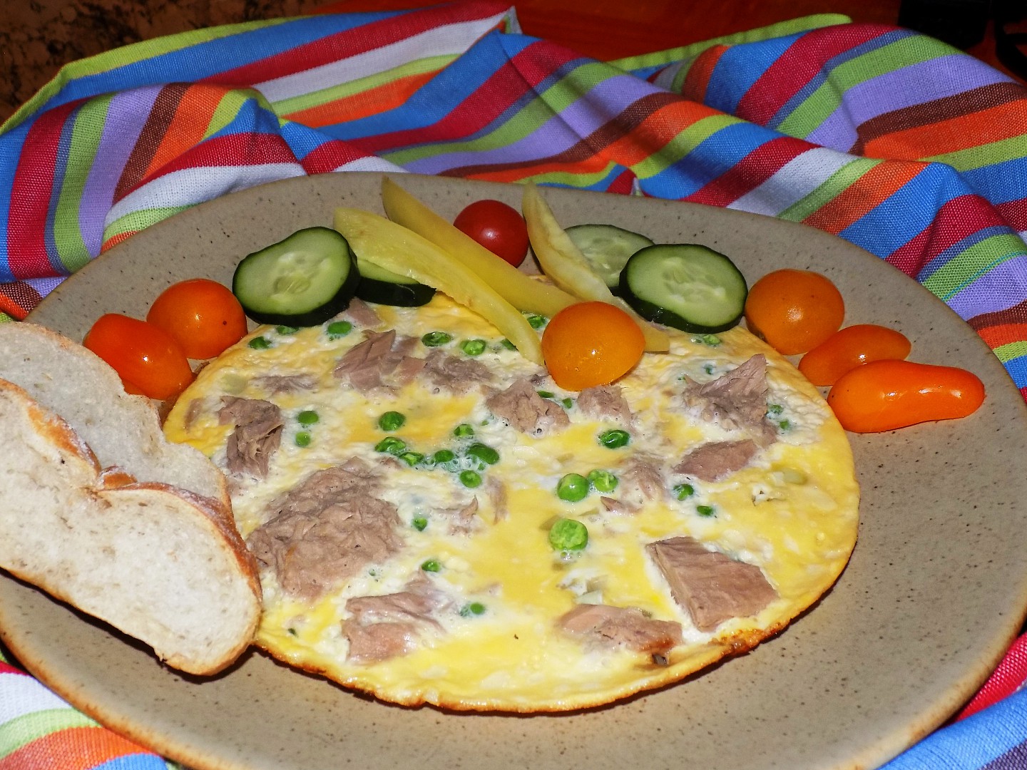 Tuňáková omeleta s hráškem