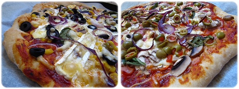 Žampionová a hermelínová pizza