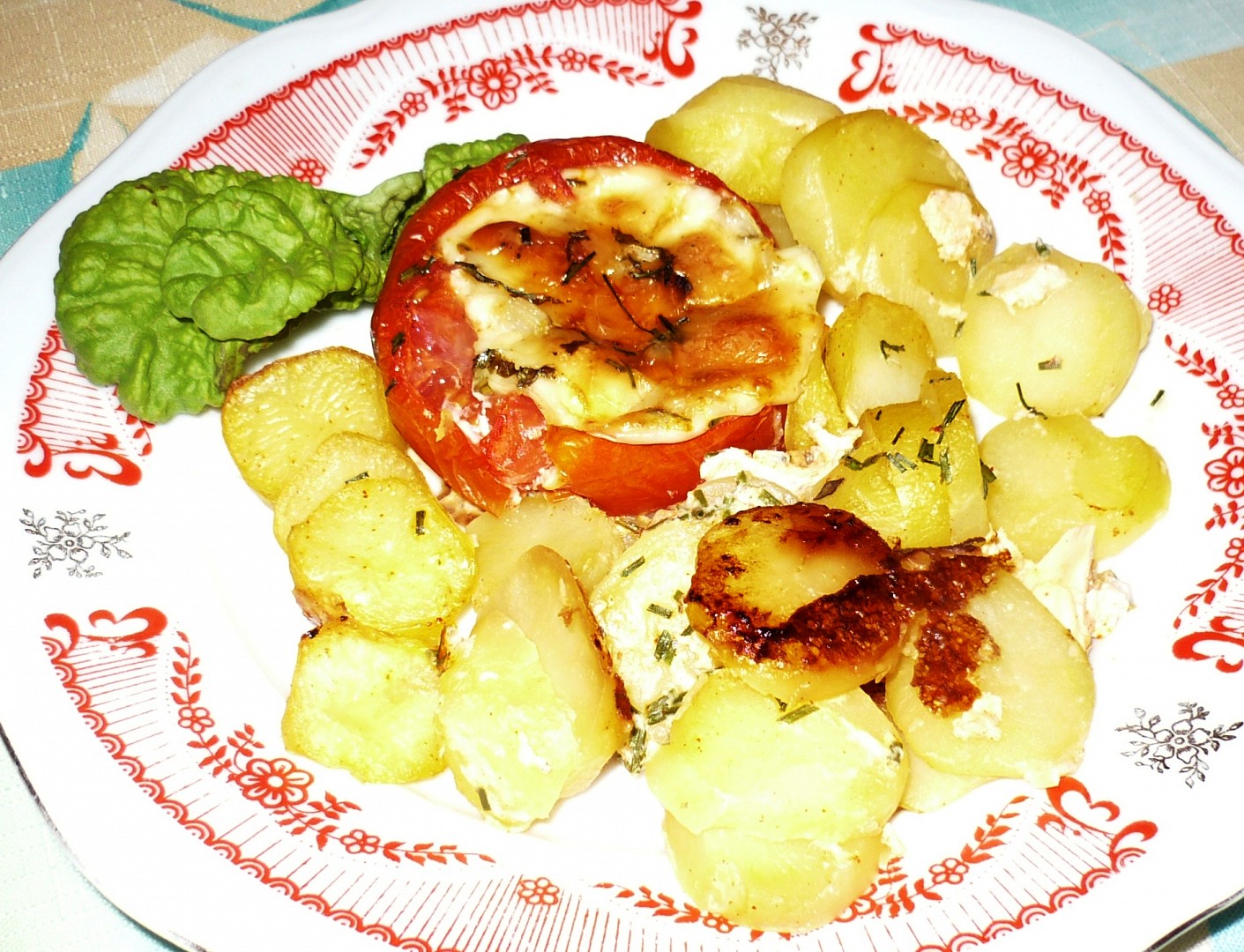 Zapečená rajčata s bramborami